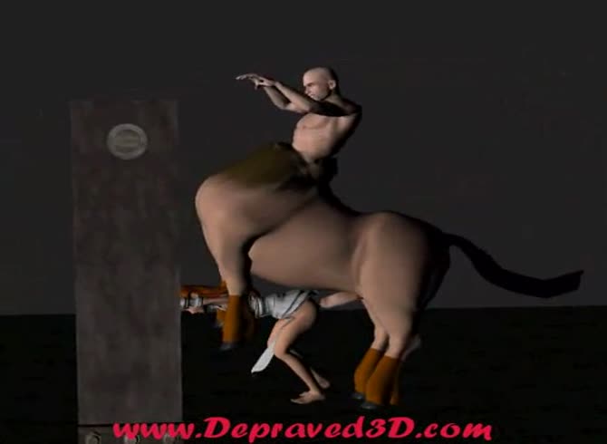 Video :Centaur with big horse dick fucking a woman's pussy
